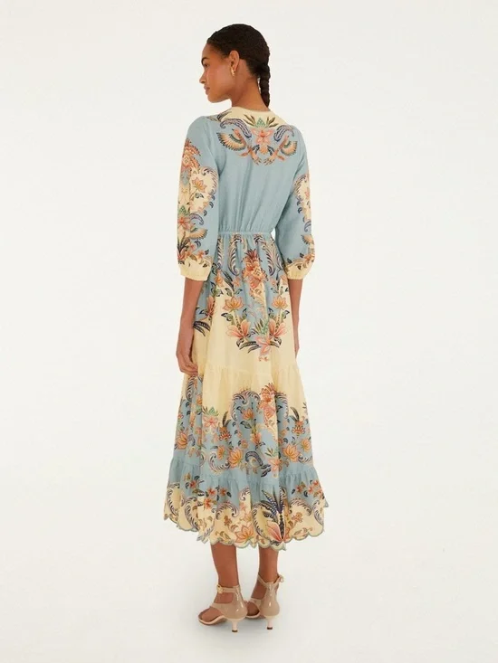 Farm Rio Butter Yellow Boho Beauty Maxi Dress - Picture 3 of 5